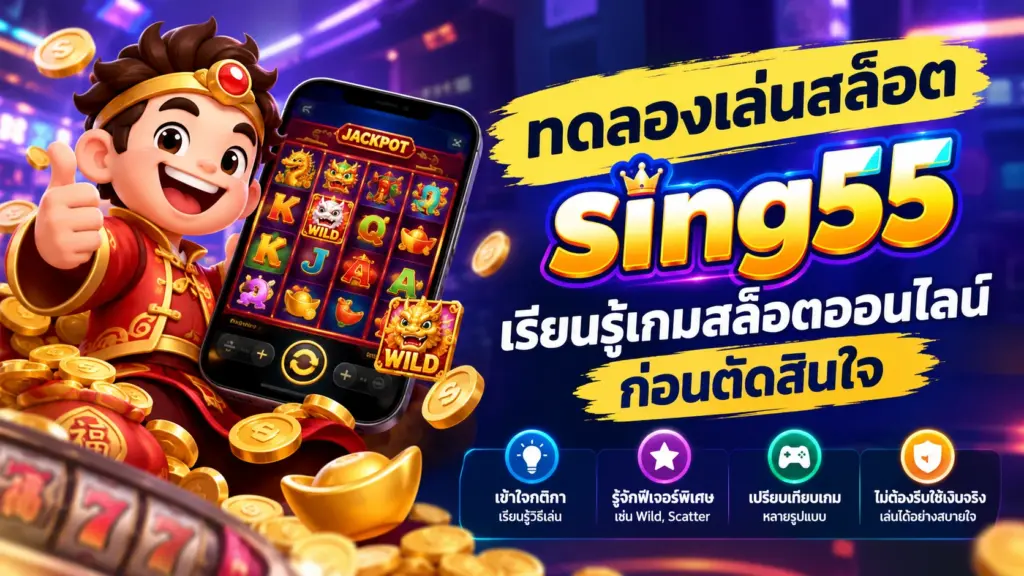 ทดลองเล่นสล็อต sing55 เรียนรู้เกมสล็อตออนไลน์ก่อนตัดสินใจ